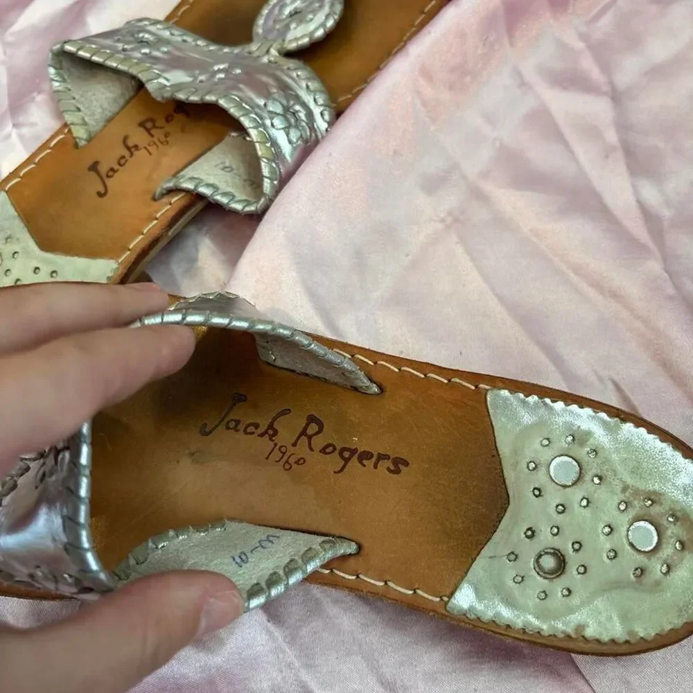 Jack-rogers Women's Silver and Gold Sandals